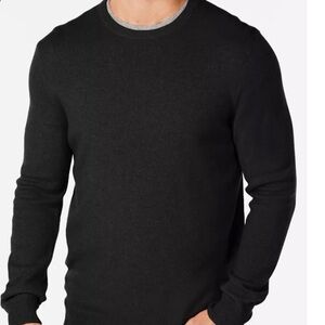 Black Cashmere Crew Neck Sweater